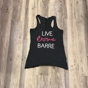 Life by Lexie “Live, Love, Barre” Graphic Tank Top | Dark Gray | Size M